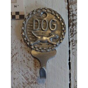 New Longaberger Mulligan Collection Dog Leash Hook Pewter Silver Wall  Mounted